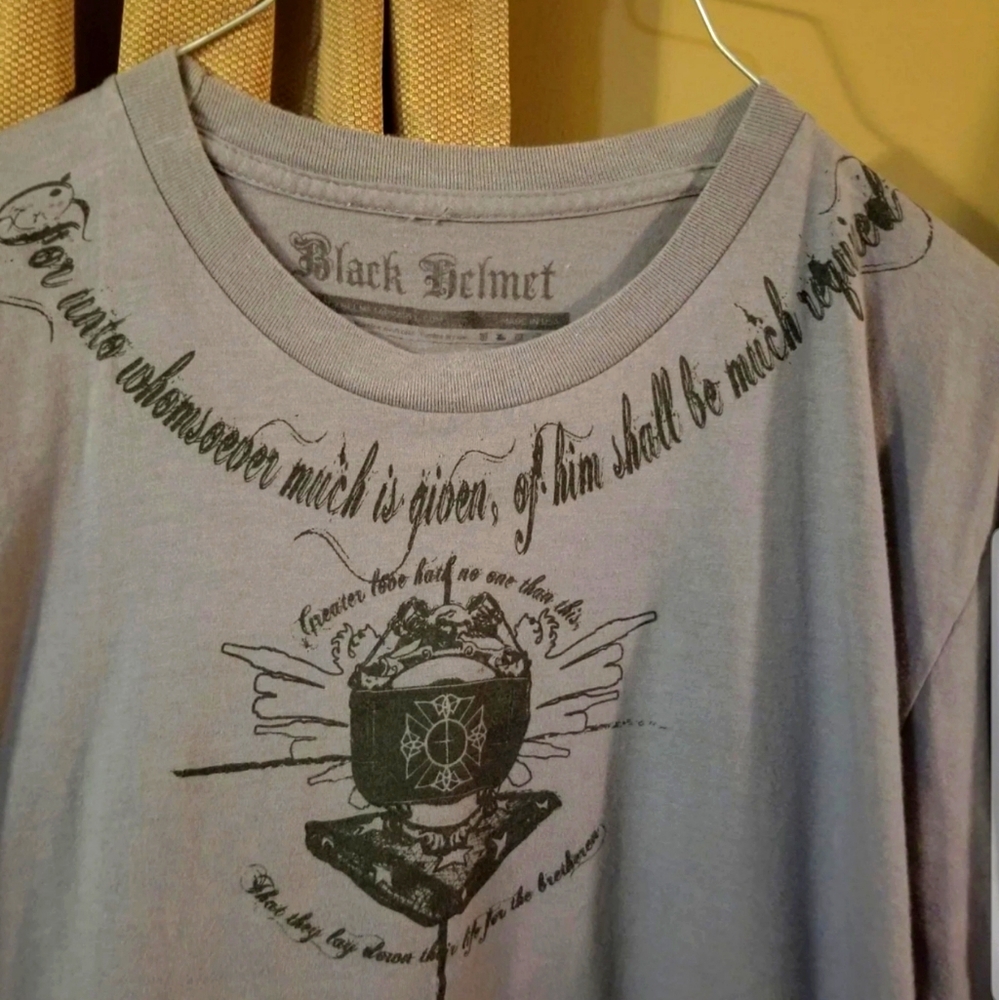 Black Helmet size medium tshirt with verse accent